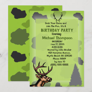 Hertenjager Camouflage Verjaardagsfeest Kaart