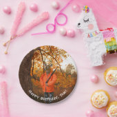 Hertenjager in bossen met pistool verjaardag papieren bordje (Feest)