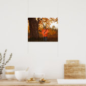 Hertenjager in herfstbossen poster (Keuken)
