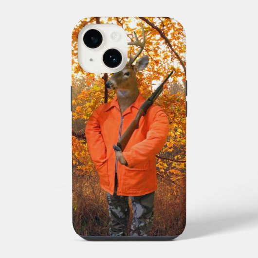 Hertenjager in het bos iPhone hoesje (Achterkant)