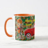 Hertenjager Notenkraker met kleine rode vrachtwage Mok (Links)