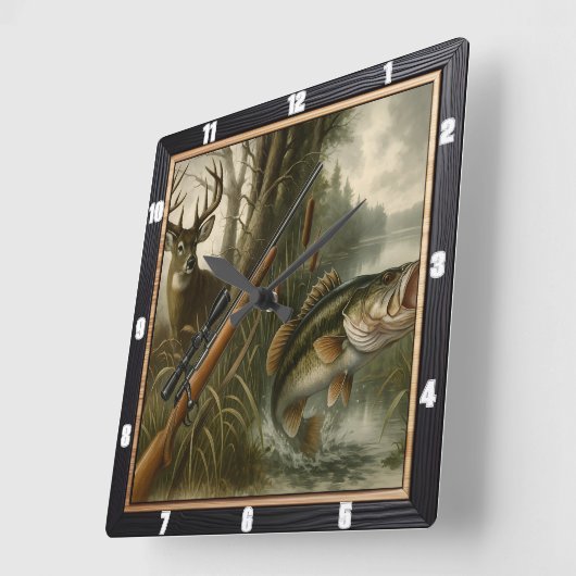 Hertenjager Wildlife Forest Vierkante Klok (Hoek)