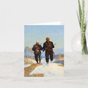 Hertenjagers van Newell Convers Wyeth Bedankkaart