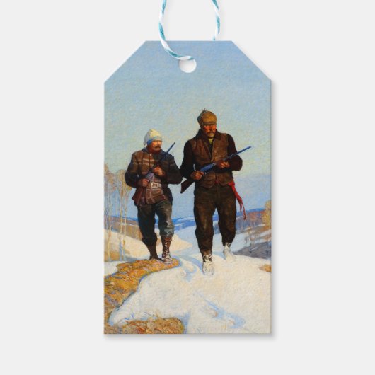 Hertenjagers van Newell Convers Wyeth Cadeaulabel (Voorkant)