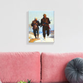 Hertenjagers van Newell Convers Wyeth Canvas Afdruk (Insitu (Woonkamer))