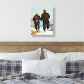 Hertenjagers van Newell Convers Wyeth Canvas Afdruk (Insitu (Slaapkamer))