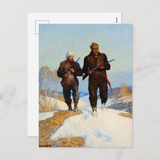 Hertenjagers van Newell Convers Wyeth Feestdagenkaart (Voorkant / Achterkant)