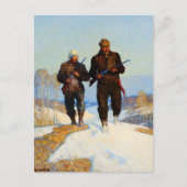 Hertenjagers van Newell Convers Wyeth Feestdagenkaart (Voorkant)