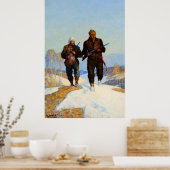 Hertenjagers van Newell Convers Wyeth Poster (Keuken)