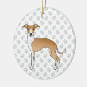 Hertenjong en witte Italiaanse windhond met poten Keramisch Ornament (Links)