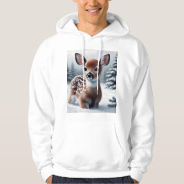 Hertenjong in Sneeuw Unisex Winter Hoodie