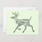 Hertenkalligram Briefkaart (Voorkant / Achterkant)