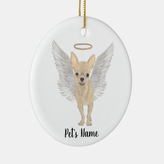 Hertenkleurige Crème Chihuahua Herdenkings Sympath Keramisch Ornament (Rechts)