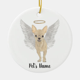Hertenkleurige Crème Chihuahua Herdenkings Sympath Keramisch Ornament