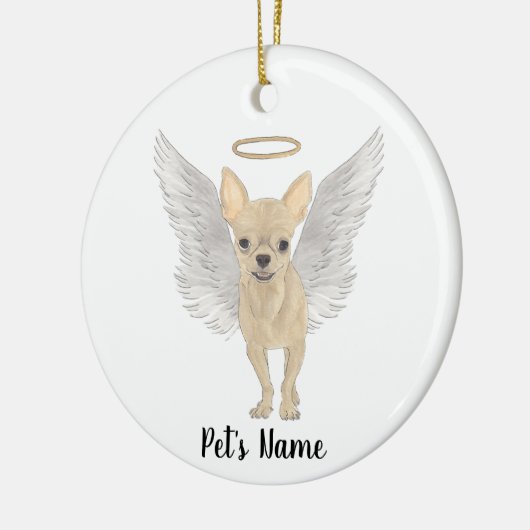 Hertenkleurige Crème Chihuahua Herdenkings Sympath Keramisch Ornament (Links)