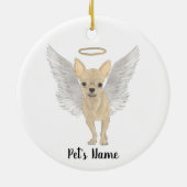 Hertenkleurige Crème Chihuahua Herdenkings Sympath Keramisch Ornament (Achterkant)