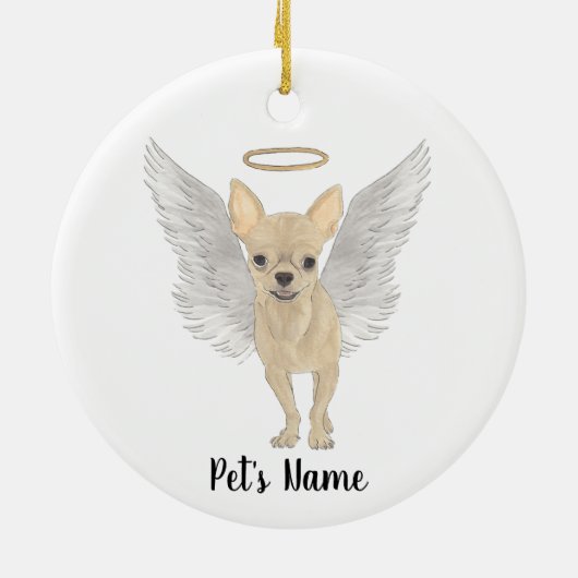 Hertenkleurige Crème Chihuahua Herdenkings Sympath Keramisch Ornament (Achterkant)