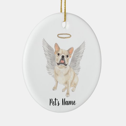 Hertenkleurige Crème Frenchie Herdenking Troost Keramisch Ornament (Rechts)