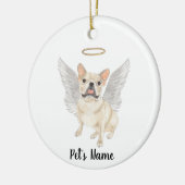 Hertenkleurige Crème Frenchie Herdenking Troost Keramisch Ornament (Links)