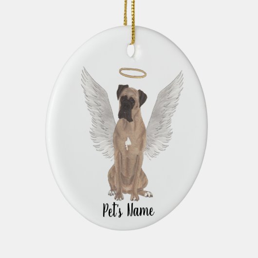 Hertenkleurige gemaskerde Boxer-herdenking Keramisch Ornament (Rechts)