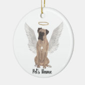 Hertenkleurige gemaskerde Boxer-herdenking Keramisch Ornament (Links)