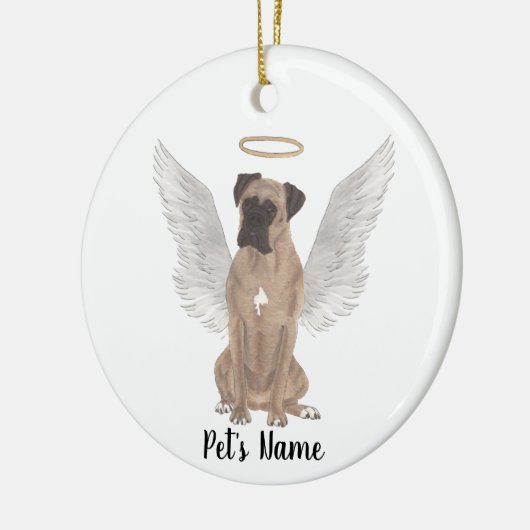 Hertenkleurige gemaskerde Boxer-herdenking Keramisch Ornament (Links)