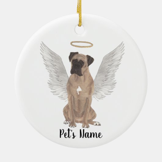 Hertenkleurige gemaskerde Boxer-herdenking Keramisch Ornament (Achterkant)