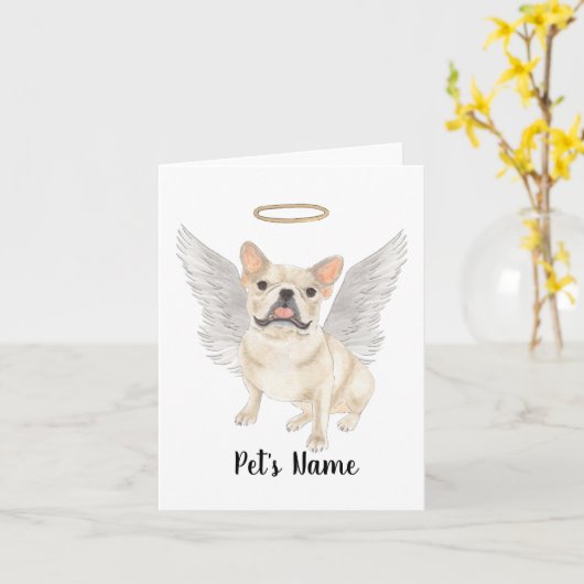 Hertenkleurige Tan Crème Frenchie Condoleance Herd Kaart (Gele Bloem)