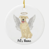 Hertenkleurige Tan Pitbull Staffy Herdenkings Symp Keramisch Ornament (Achterkant)