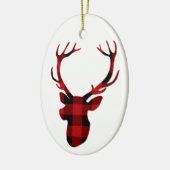 hertenkop lumberjack buffalo keramisch sieraad ornament (Links)