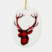 hertenkop lumberjack buffalo keramisch sieraad ornament (Voorkant)