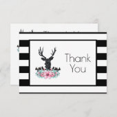 Hertenkop met bloemen & bergen feest bedankt (Voorkant / Achterkant)