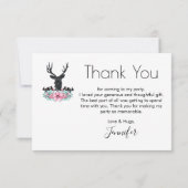 Hertenkop met bloemen en bergen feest bedankt (Achterkant)