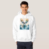 Hertenkop met gewei en bosbomen hoodie (Voorkant volledig)