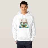 Hertenkop met gewei en bosbomen hoodie (Voorkant volledig)