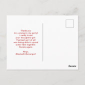 Hertenkop met gewei Rood geruit Rustieke bedankkaa Briefkaart (Achterkant)