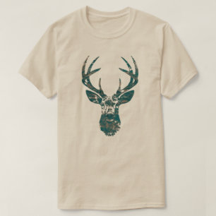 Hertenkop met gewei t-shirt