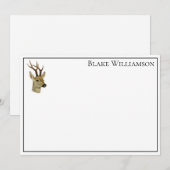 Hertenkop met kleine gewei #1 notitiekaartje (Voorkant / Achterkant)