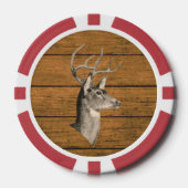 Hertenkop op houten pokerchip (Voorkant)