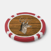 Hertenkop op houten pokerchip (Enkel)
