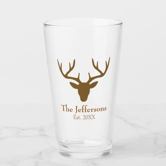 Hertenkop rustieke charme glas (Voorkant)