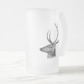 Hertenkop Silhouet Matglas Bierpul (Voorkant rechts)