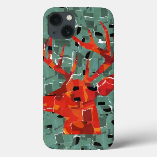 Hertenkop silhouet mozaïek Case-Mate iPhone case (Achterkant)