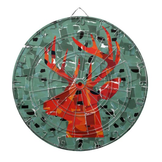 Hertenkop silhouet mozaïek dartbord (Voorkant)