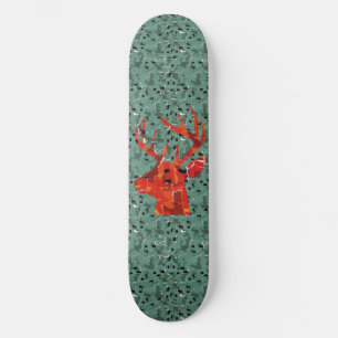 Hertenkop silhouet mozaïek skateboard