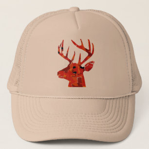 Hertenkop silhouet mozaïek trucker pet