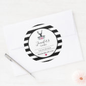 Hertenkop w / roze bloemen & bergen zeep / kaars ronde sticker (Envelop)