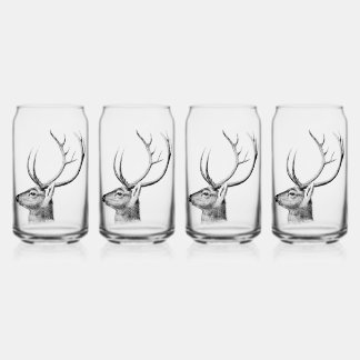 Hertenkopsilhouet Blikvorm Glas