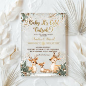 Hertenkou buiten Baby shower Acryl Uitnodigingen