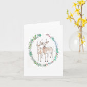 Hertenkrans gevouwen notitiekaart (Gele Bloem)